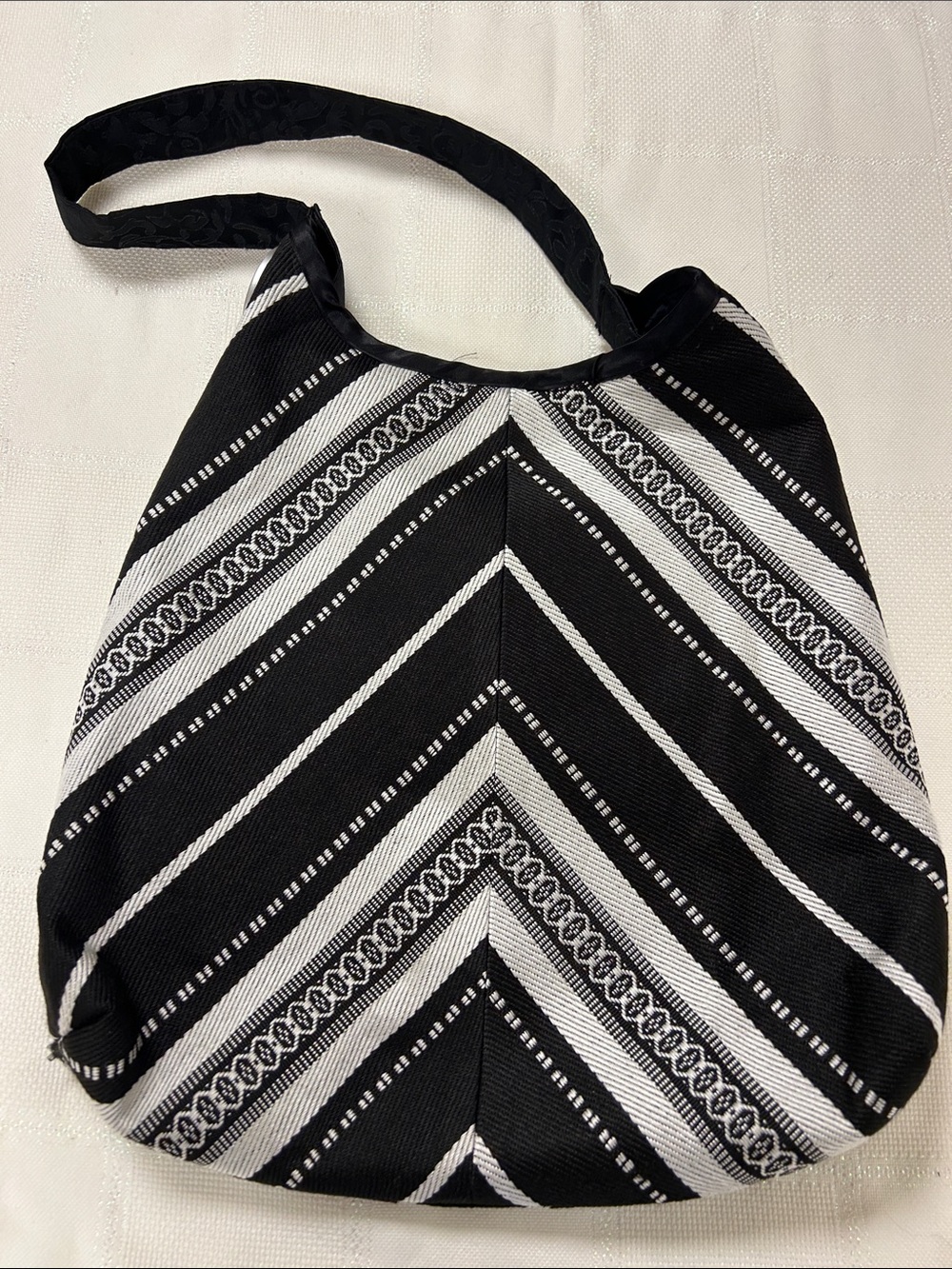 Black & White Chevron Strap Top — Unbranded image 2